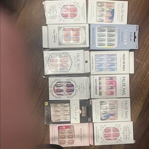 Mix of Press-On & False Nail Sets - Pink, Purple, Blue, Silver